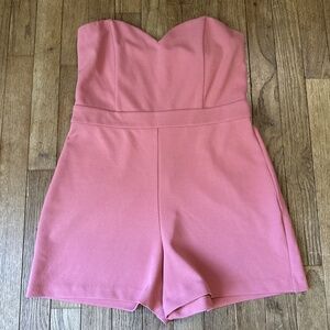 Express Strapless‎ Romper Sample Size 6 Sunset Blush Sweetheart Neckline